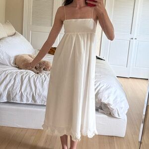 Elegant White Spaghetti Strap Dress